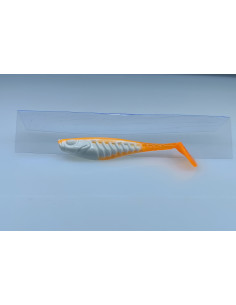 🔥 Shad Alpha 9 cm Blanc queue orange | Leurres Souples Perche & Sandre | Kestufish 🎣