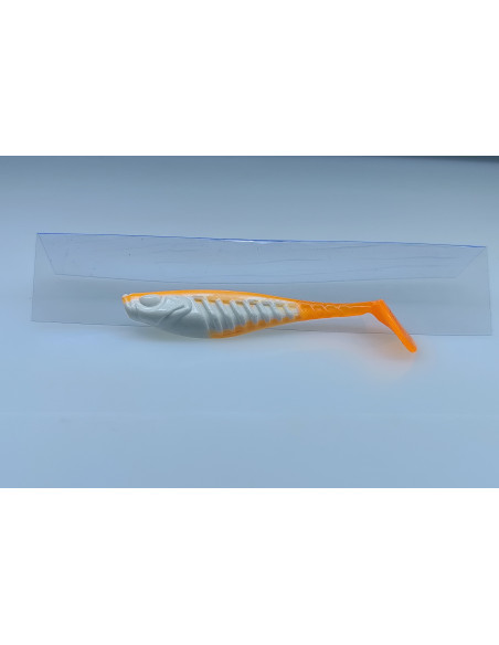🔥 Shad Alpha 9 cm Blanc queue orange | Leurres Souples Perche & Sandre | Kestufish 🎣