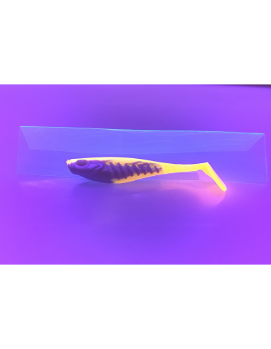 🔥 Shad Alpha 9 cm Blanc queue orange | Leurres Souples Perche & Sandre | Kestufish 🎣