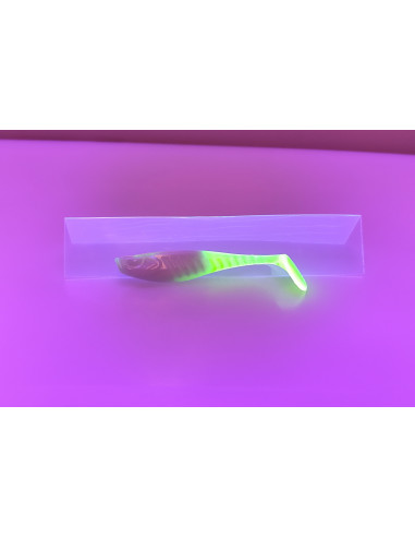 🔥 Shad Alpha 9 cm Blanc queue chartreuse | Leurres Souples Perche & Sandre | Kestufish 🎣