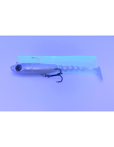 🔥 Ch'ti Shad 17 cm Prémonté (44 g) Blanc Nacré | Leurre Souple Brochet & Silure | Kestufish 🎣