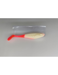 🔥 Shad Alpha 9 cm Blanc queue rose fluo | Leurres Souples Perche & Sandre | Kestufish 🎣