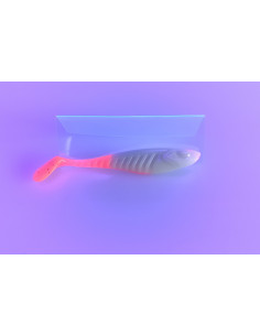 🔥 Shad Alpha 9 cm Blanc queue rose fluo | Leurres Souples Perche & Sandre | Kestufish 🎣 2