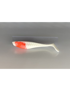 🔥 Shad Alpha 9 cm Blanc à tête rouge | Leurres Souples Perche & Sandre | Kestufish