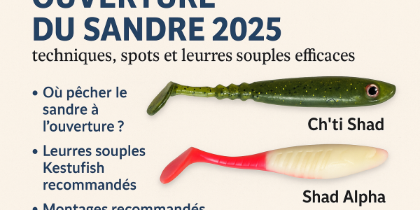 Ouverture du sandre 2025 : techniques, spots et leurres souples efficaces